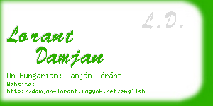 lorant damjan business card