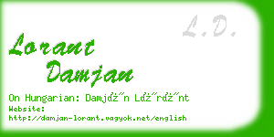 lorant damjan business card